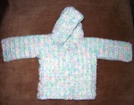 A cute hoodie I've made for the baby from a 70's pattern