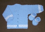 Sweater set for my girlfriend's baby boy due in October 2003.