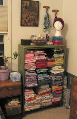 New shelves for some of my fabric stash