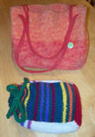 Custom wetbag, knit by our friend jennnk, to fit inside of my felted wool bag :)