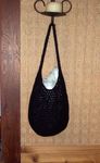 black wool shoulder bag