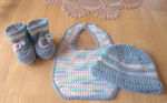 Bootie, Bib & Hat set for a friend's expected new arrival ;)