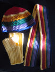 Rainbow Set: Hat, Scarf & Wrist-warmers