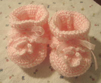 pink newborn booties
