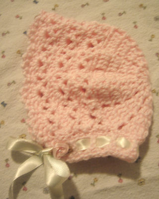 pink newborn bonnet