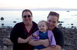 Grandma, Annabel & Momma at the beach on Annabel's birthday