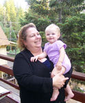 Grandma & Annabel out on our deck