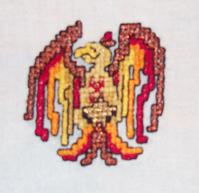 Cross Stitch Phoenix for a New Orleans quilt