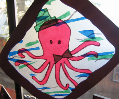 Octopus suncatcher backlit