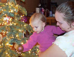 Momma and Annabel checking out the tree on Xmas Eve