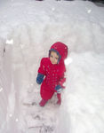 Cautiously going through the snow maze