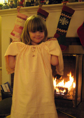New jammies (made by mom) on Christmas Eve