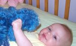 Annabel playing with Cookie Monster!