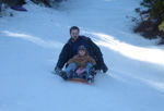 Going down the hill with Daddy
