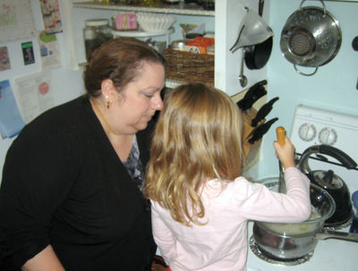 Making frosting with Grandma Joan