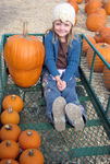At the pumpkin patch with the skull shaped pumpkin we found