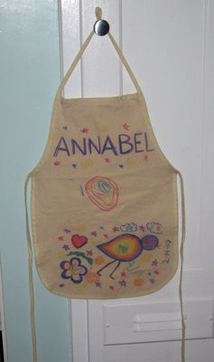 Annabel's new apron we made together in art class