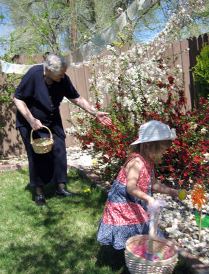 Hunting for eggs with Gramlee
