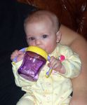 Annabel trying out her new sippy cup! (#1)