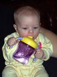 Annabel trying out her new sippy cup (#2)