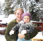 Momma and Annabel out in the snow