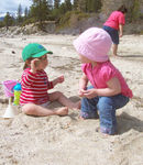 Leann & Annabel at the beach (#2)