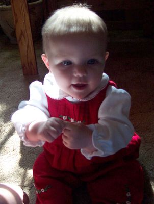 Annabel sitting up in the sun, wearing a cute outfit from "Grandma" Sandy! (#1)
