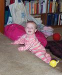 Annabel crawling up the stairs & laughing :)