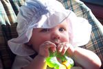 Sun through Annabel's bonnet (Mommy's new favorite!)