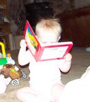Annabel kissing the baby in the book, hehe! :)