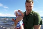 Daddy & Annabel on the beach (#2)