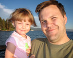 Annabel and Daddy on the pier