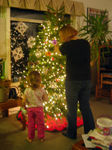 Decorating the tree with Mom