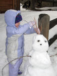 Giving the snowman a mohawk