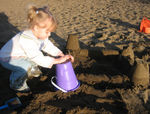 building a sand castle