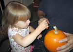 Carving pumpkins with Daddy