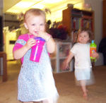 Annabel & Leann running around