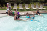 Most of the gang in the pool (Isabella, Brandon, Francesca, Ruth, Charlotte, Roxie, Ellie and some random swimmer...)