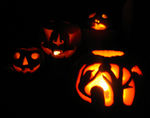 Happy Halloween!

(clockwise from left: Annabel's, Harold's, Marcie's & Bean's jack-o-lanterns)