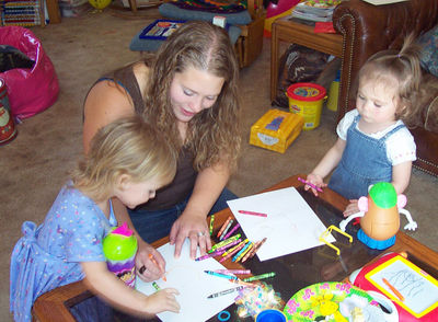Coloring with Aunt Jula