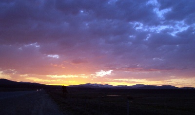 Sunset over Hwy 267 on the way to Truckee