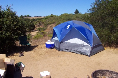 Our honeymoon campsite in Santa Cruz